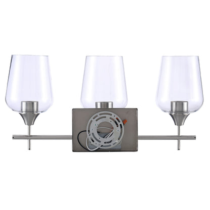 ASD Lighting 3-light Vanity Light 3xE26 60W 120V Clear Glass, Nickel ETL