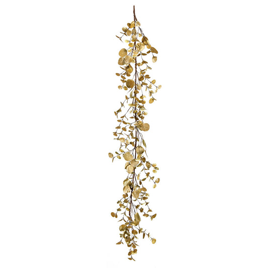 Vickerman 5' Gold Eucalyptus Artificial Christmas Garland Unlit