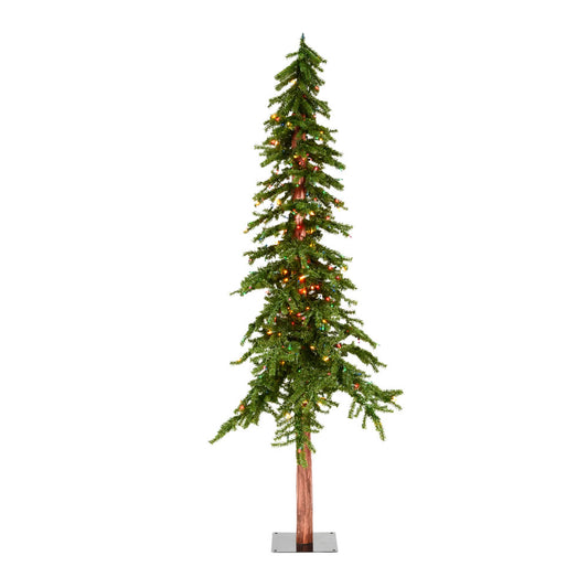 Vickerman 7' x 44" Natural Alpine Artificial Christmas Tree Multi-colored LED Lights