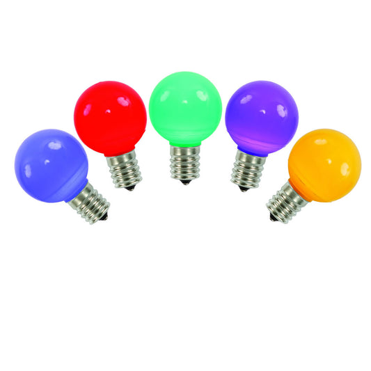 Vickerman Multi-Colored Ceramic G50 LED Replacement Bulb 5 per Bag