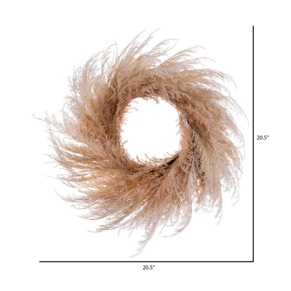 Vickerman 20.5" Ivory Artificial Reed Grass Wreath.