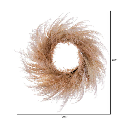 Vickerman 20.5" Ivory Artificial Reed Grass Wreath.