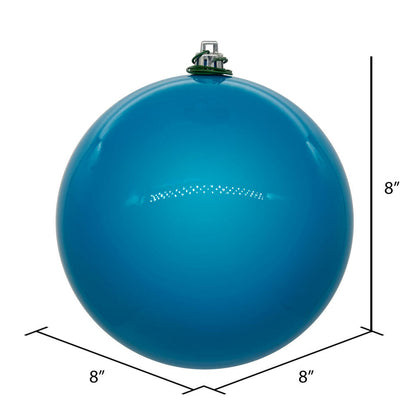 Vickerman 8" Turquoise Pearl UV Drilled Ball Ornament 1 per bag.