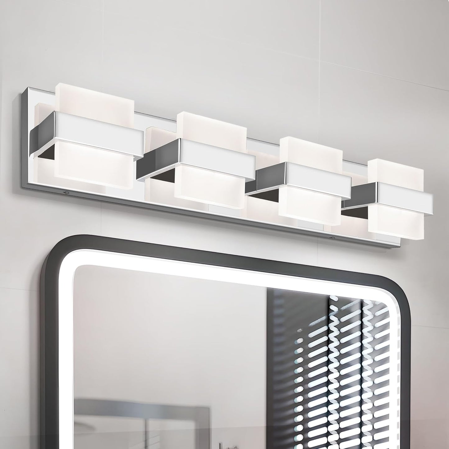 ASD Lighting LED Vanity 4-light 23W 120V CCT Selectable 2700/3000/4000/5000/6000K Dimmable Chrome ETL