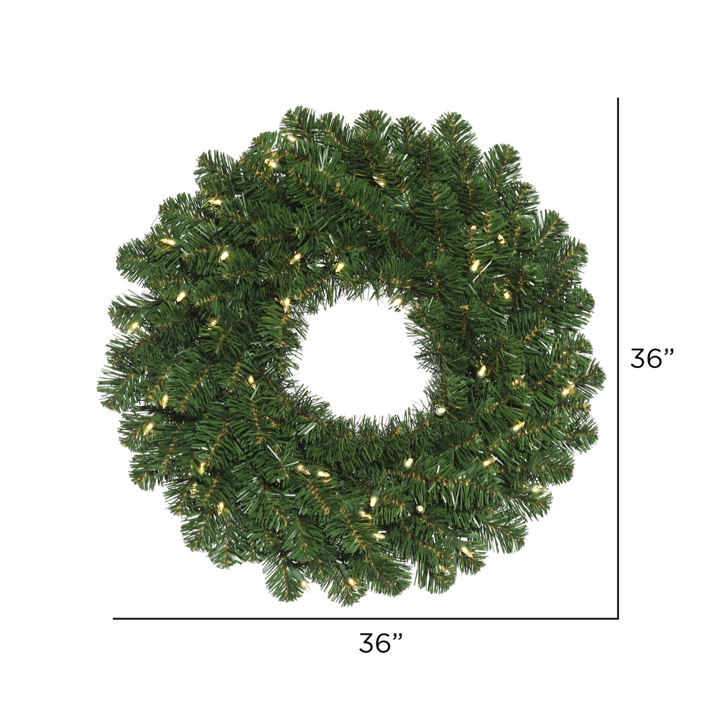 Vickerman 36" Oregon Fir Artificial Christmas Wreath Warm White Single Mold LED Wide Angle Lights