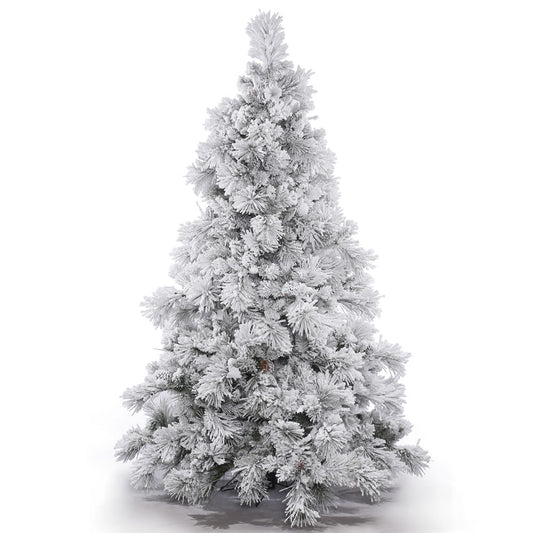 Vickerman 7.5' Flocked Alberta Artificial Christmas Tree Unlit
