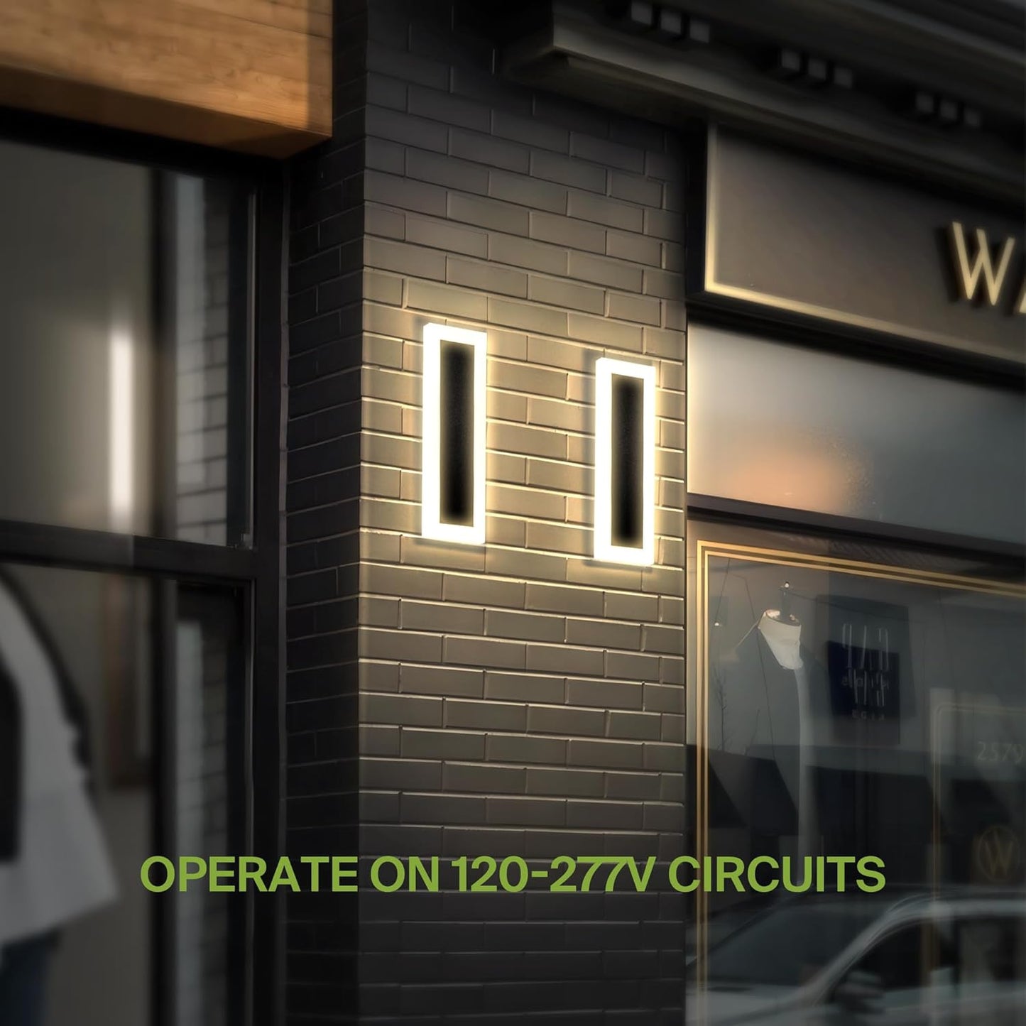 ASD Lighting LED Outdoor Wall Sconce wide acrylic 18" 18W 120-277V CCT Selectable 3000/4000/5000K Dimmable Black ETL