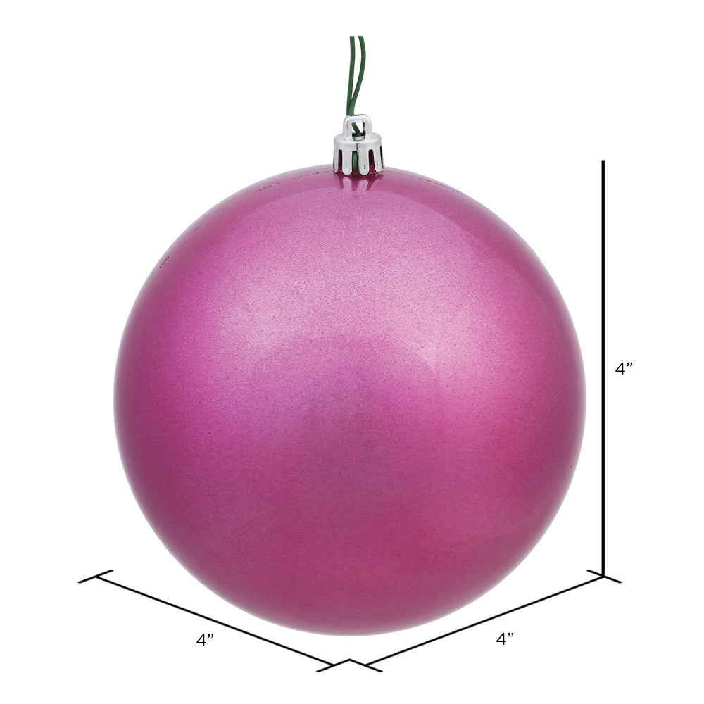 Vickerman 4" Mauve Candy Ball Ornament 6 per Bag