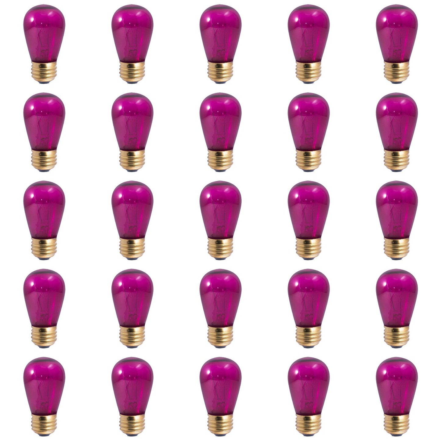 BULBRITE INCANDESCENT S14 MEDIUM SCREW (E26) 11W DIMMABLE LIGHT BULB TRANSPARENT PINK 25PK (701611)