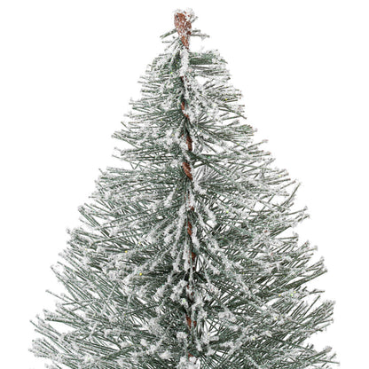 Vickerman 12" flocked Village Artificial Christmas tree Set of 4