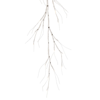 Vickerman 6' White Birch Twig Garland Battery Operated Warm White 3mm Wide Angle LED lights.