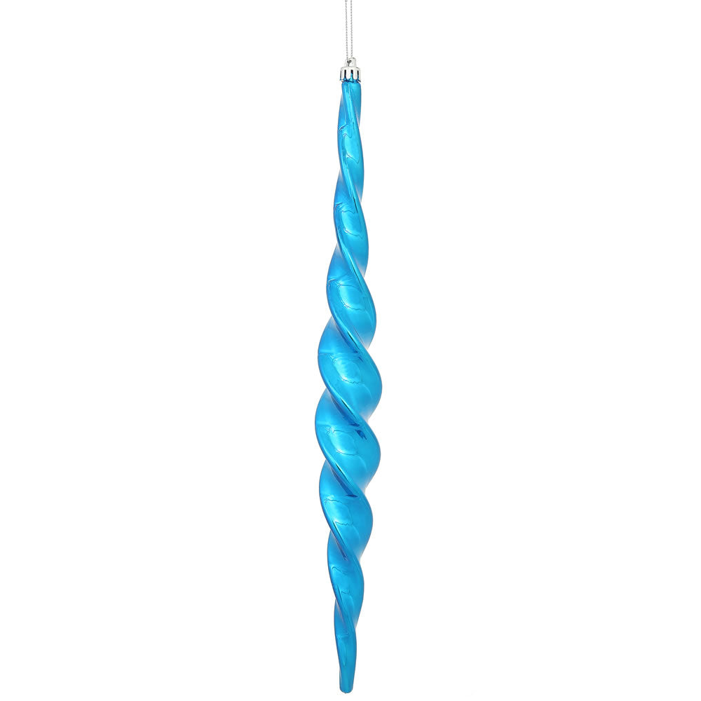 Vickerman 14.6" Blue Shiny Spiral Icicle Christmas Ornament Pack of 2