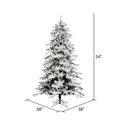 Vickerman 4.5' x 38" Flocked York Spruce Artificial Christmas Tree Unlit.