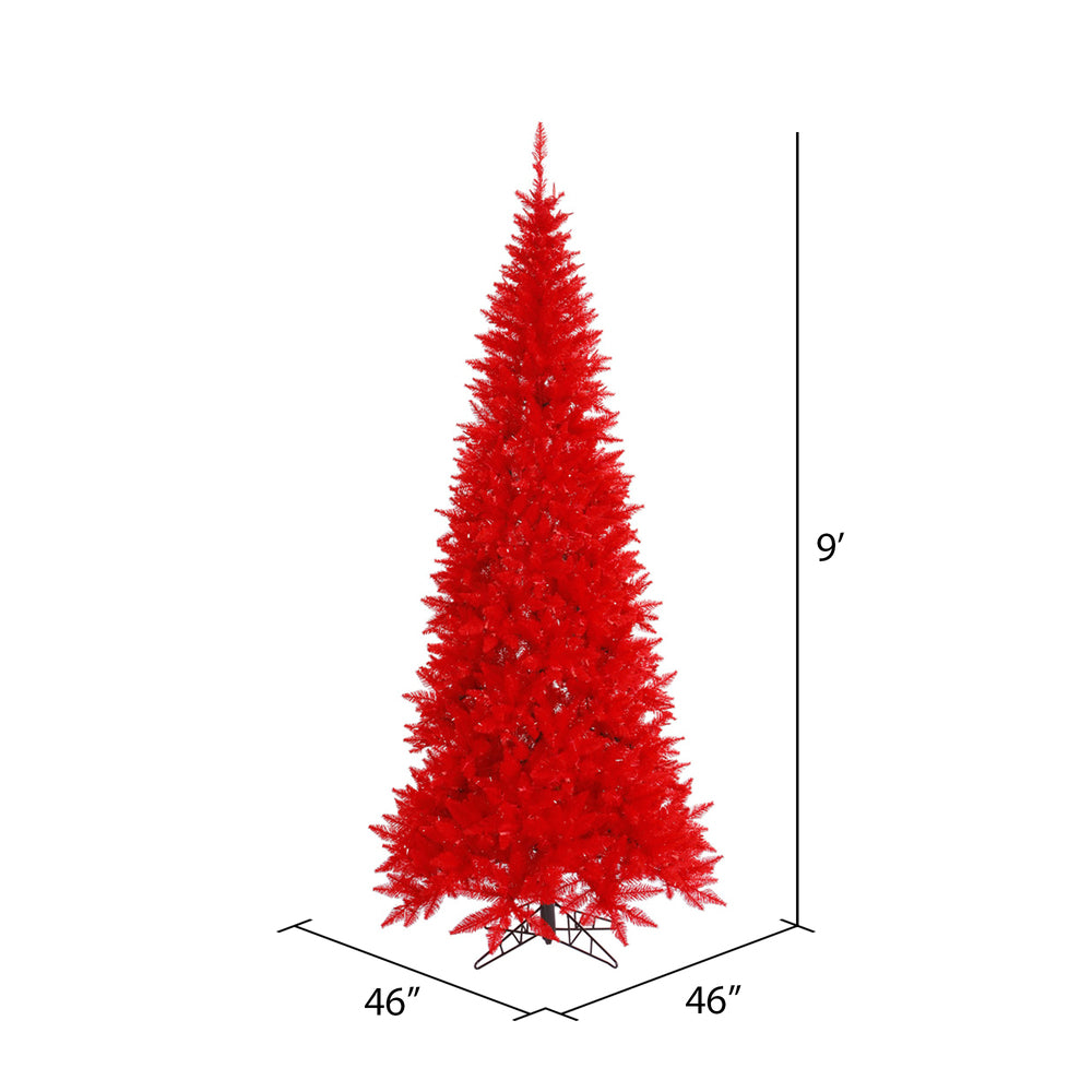 Vickerman 9' Red Fir Slim Artificial Christmas Tree Unlit