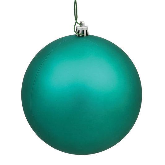 Vickerman 6" Teal Matte Ball Ornament 4 per Bag