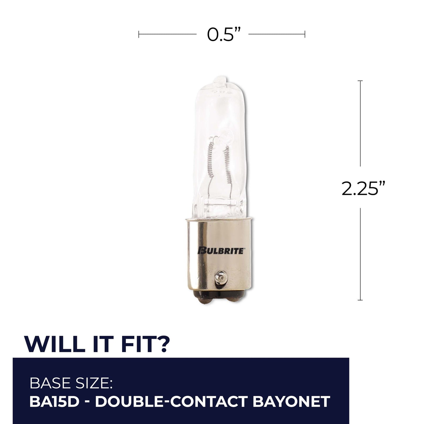 BULBRITE HALOGEN T4 DOUBLE-CONTACT BAYONET (BA15d) 100W DIMMABLE LIGHT BULB 2900K/SOFT WHITE 5PK (613101)