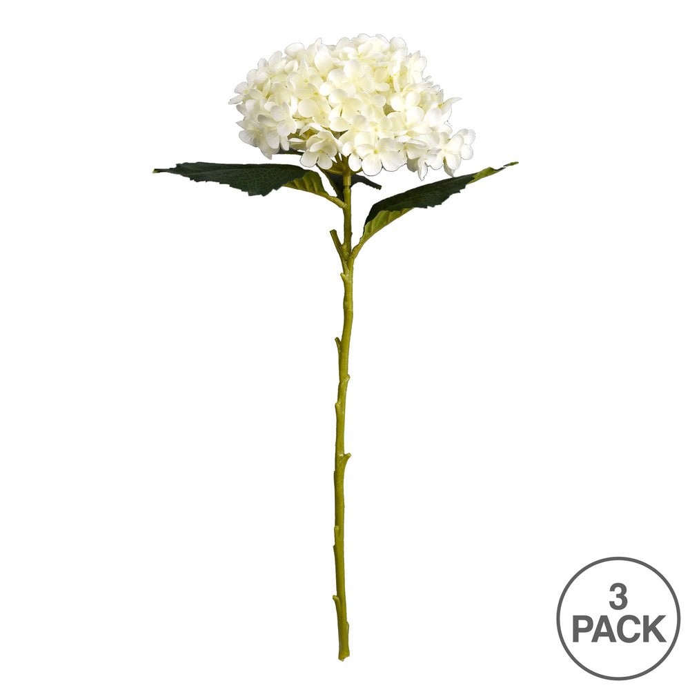 Vickerman 19" Artificial White Hydrangea Spray. Includes 3 sprays per pack.