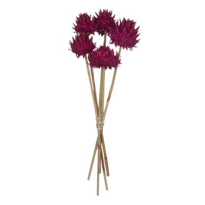 Vickerman 15" Raspberry Artichoke Head attached to a Reed Stem Dried