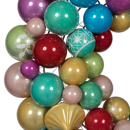 Vickerman 24" Pearlized Multi Assorted Ornament Wreath