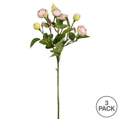 Vickerman 20.5'' Artificial Tea Rose Spray. Includes 3 sprays per pack.