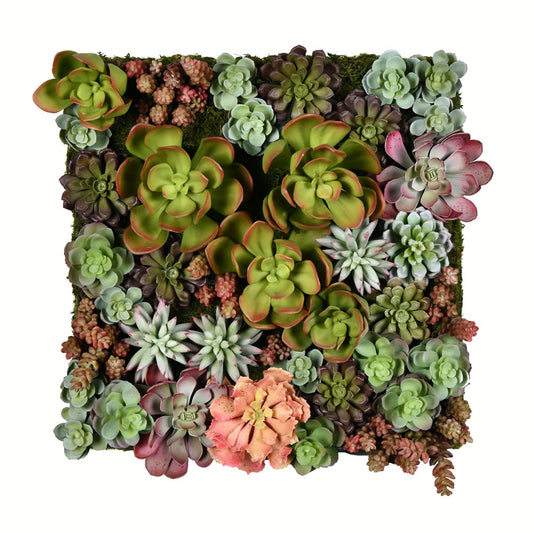 Vickerman 16.5" Artificial Multi-Colored Succulent Wall Arrangement.