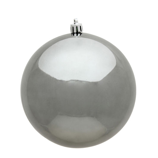 Vickerman 4.75" Pewter Shiny Ball Ornament 4 per Bag