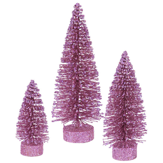Vickerman 5"/7"/9" Orchid Glitter Oval Artificial Christmas Tree Unlit