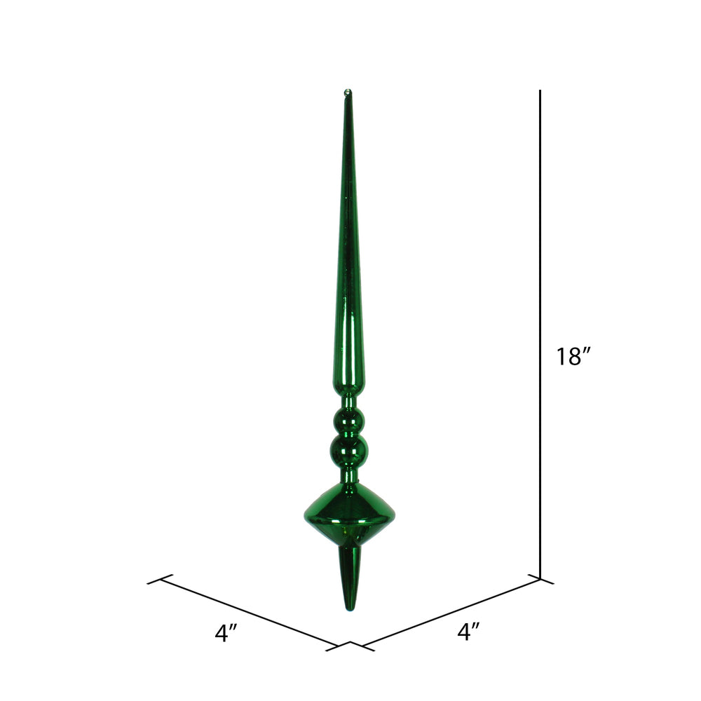 Vickerman 18" Green Shiny Cupola Finial Ornament Pack of 2
