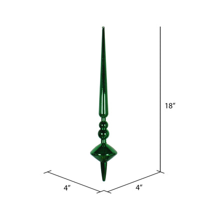 Vickerman 18" Green Shiny Cupola Finial Ornament Pack of 2