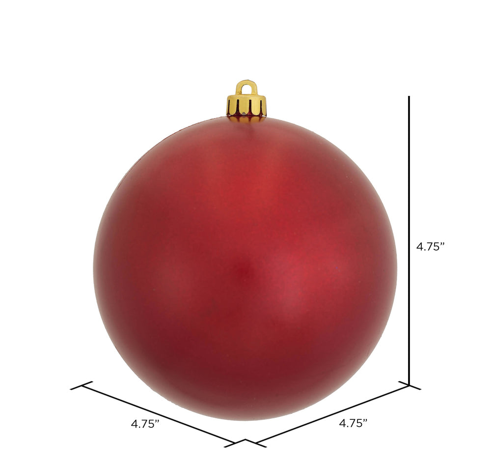 Vickerman 4.75" Red Candy Ball Ornament 4 per Bag