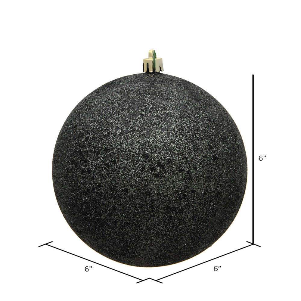 Vickerman 6" Gunmetal Sequin Ball Ornament 4 per Bag