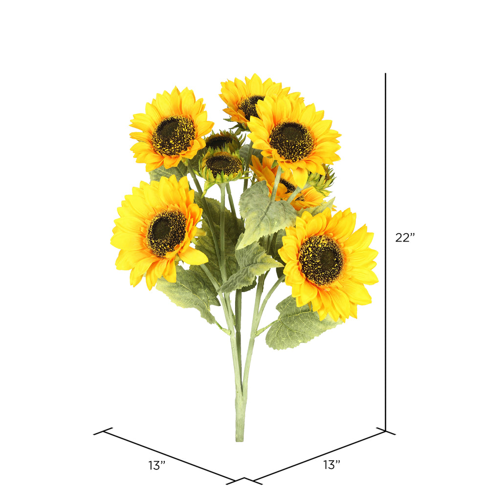 Vickerman 22" Artificial Yellow Sunflower Bush.