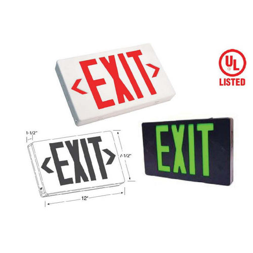 Westgate Remote Capable LED Exit SGL/DBL Face Univ. Red Letters White Housing, 120/277V, LED Exit & Emergency Lighting, 3.2W, White Finish