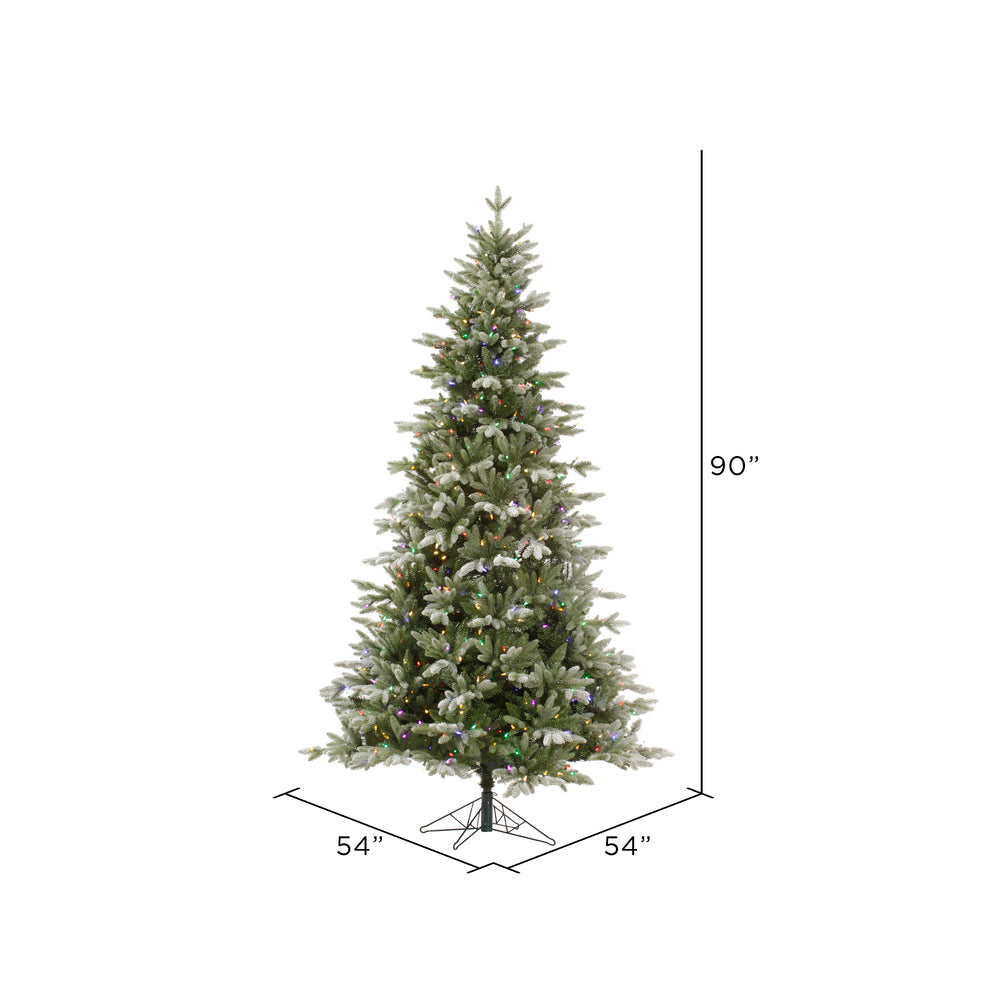 Vickerman 7.5' Frosted Balsam Artificial Christmas Tree Multi-Colored Dura-Lit® LED Lights