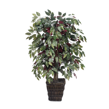 Vickerman 4' Artificial Capensia Bush Square Willow Basket