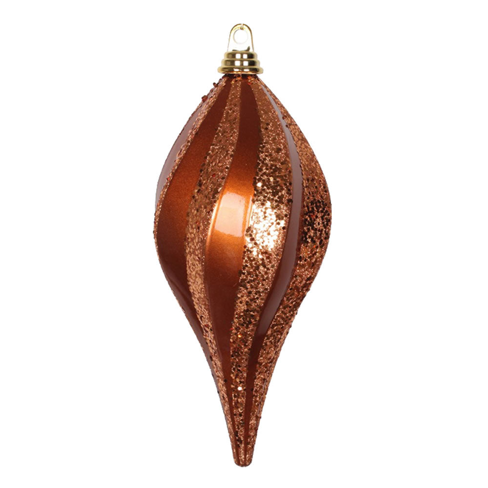 Vickerman 12'' Copper Glitter Swirl Drop Christmas Ornament