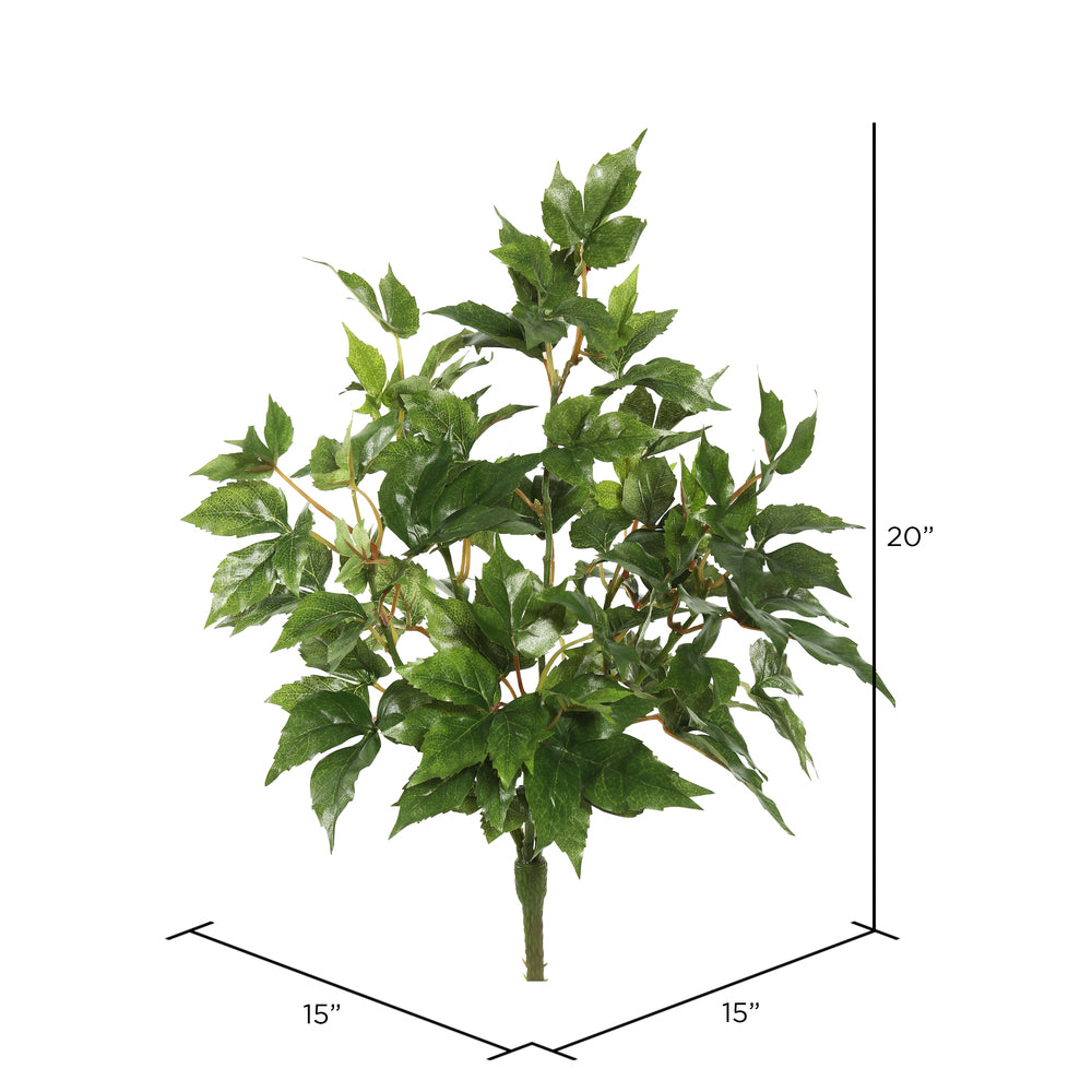 Vickerman 20" Artificial Green Maple Ivy Bush.