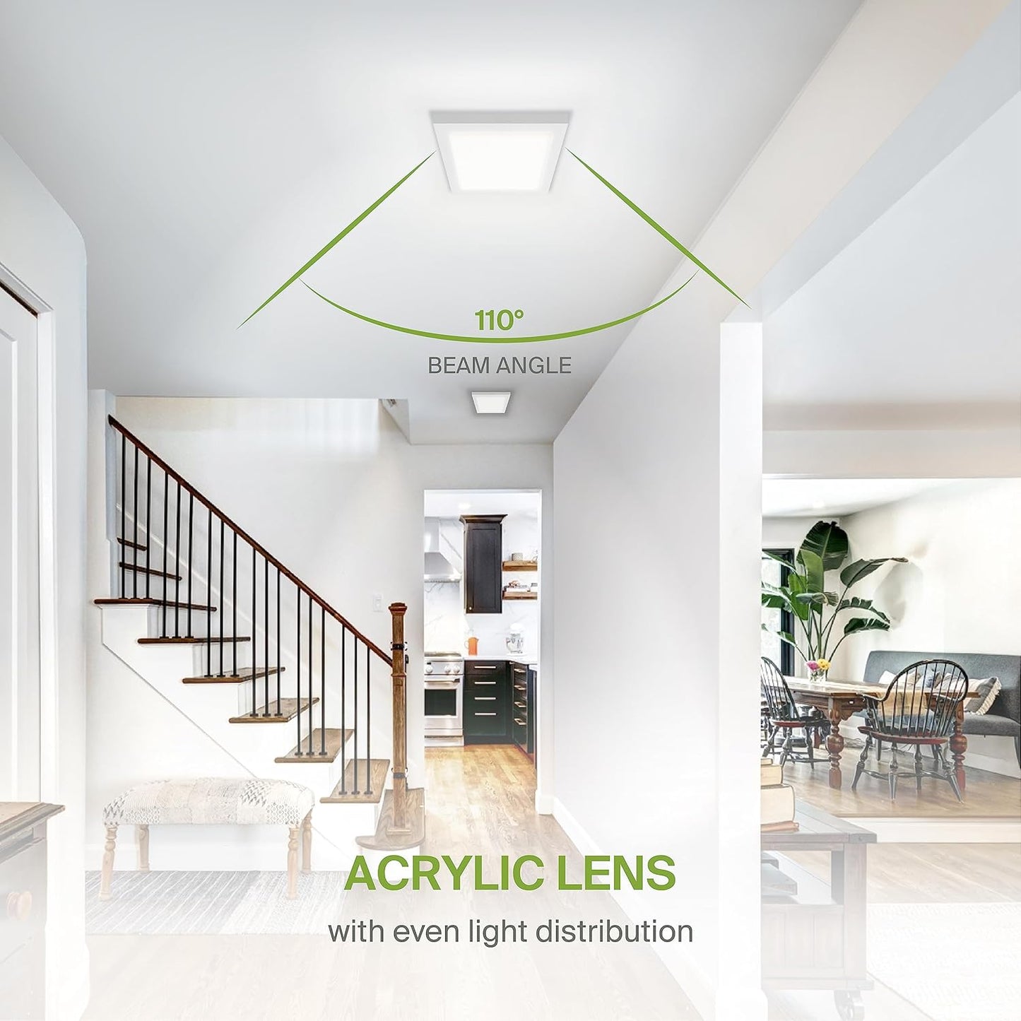ASD Lighting LED Square Surface Mini Panel 7" 12W CCT Selectable 3000/4000/5000K Dimmable White ETL 6pack