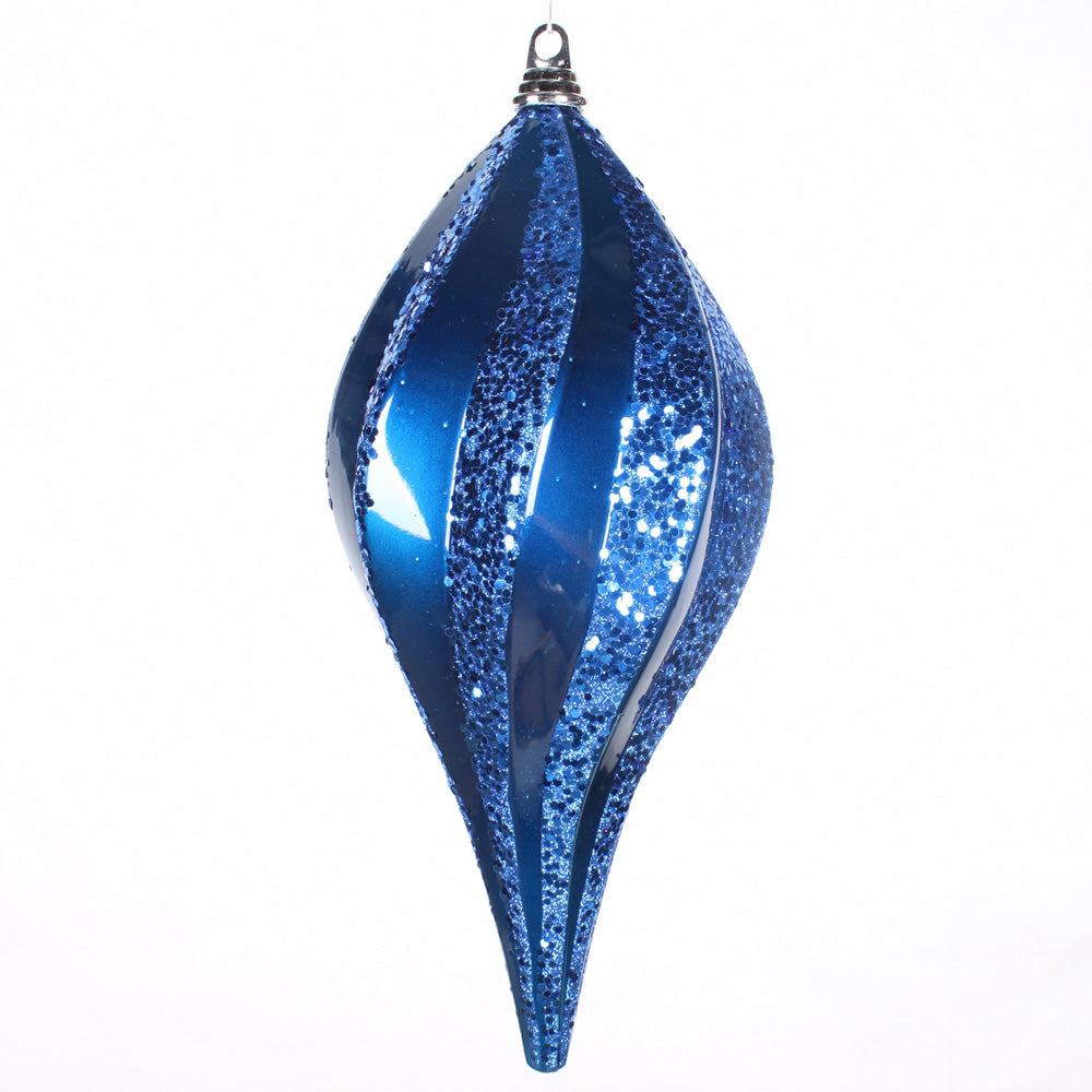 Vickerman 8'' Sea Blue Glitter Swirl Drop Christmas Ornament