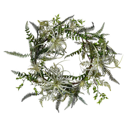 Vickerman 24" Artificial Green Fern Wreath.