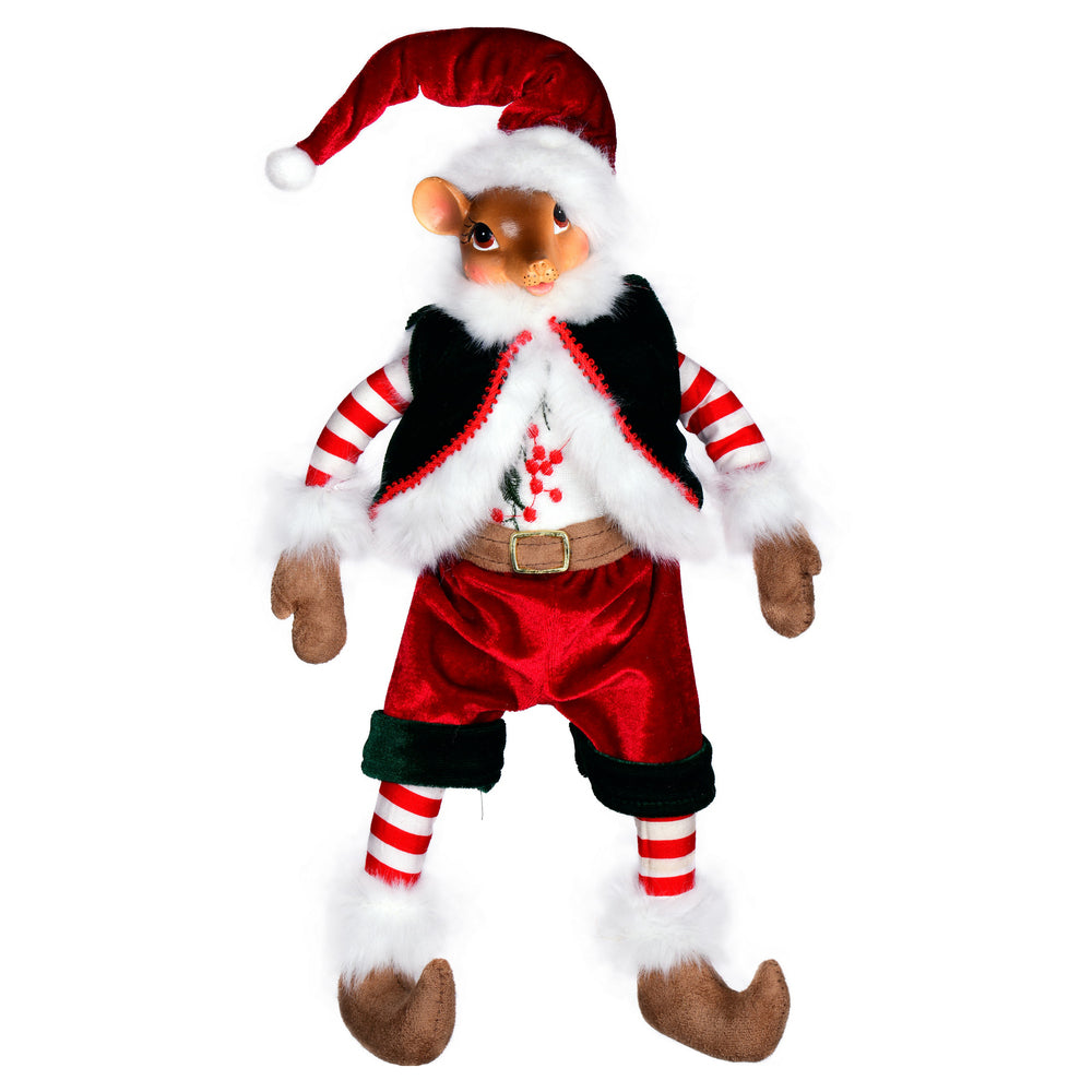 Vickerman 14" Holly Jolly Collection Mouse Doll Pack of 2