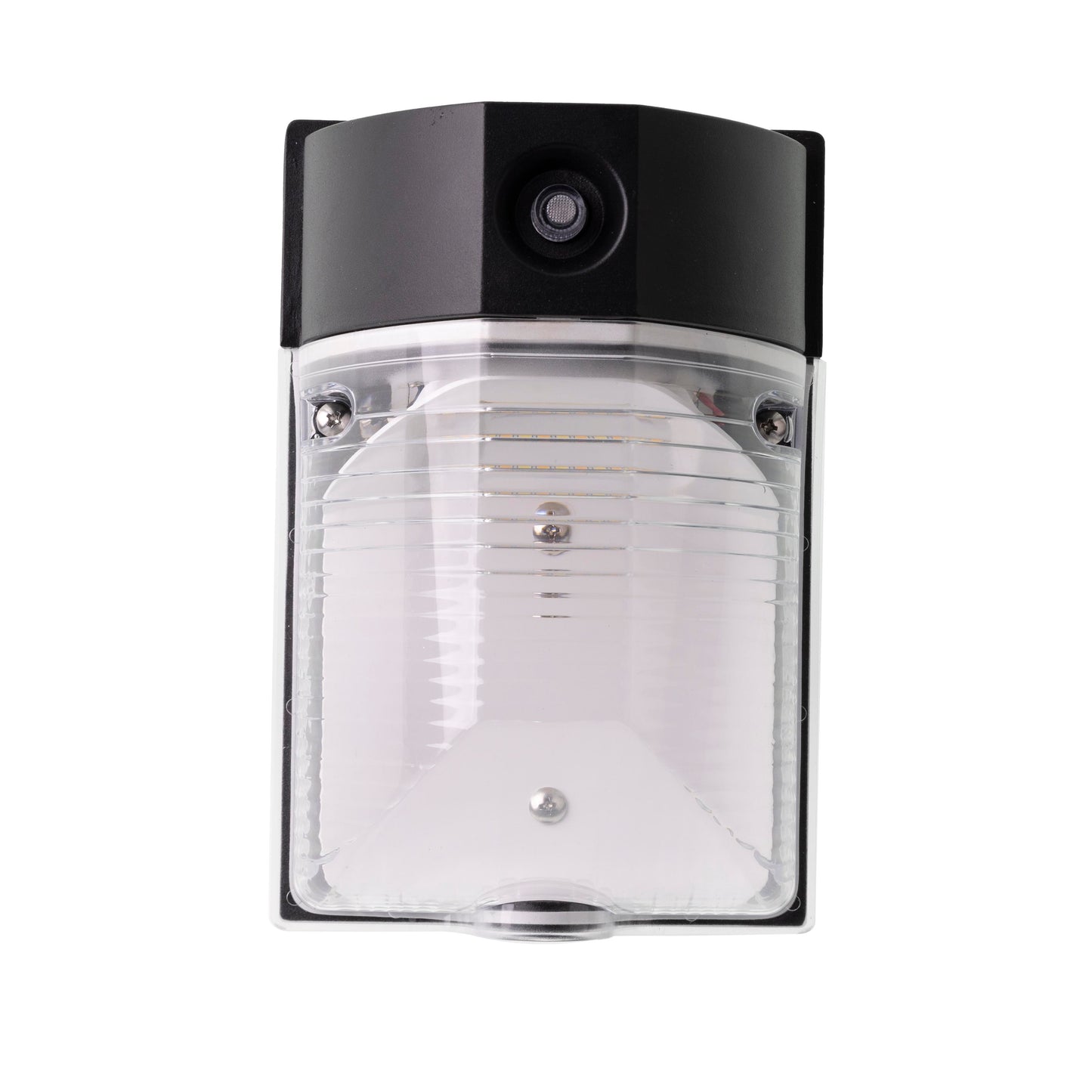 ASD Lighting LED Security Wallpack Power Adjustable 13/18/26W 120-277V CCT Selectable 3000/4000/5000K with Photocell and Battery back-up 4W, Clear Lens Black ETL
