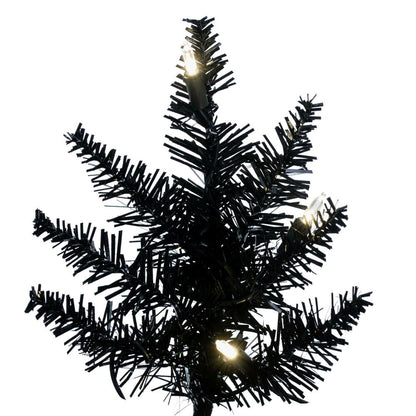 Vickerman 2' x 20" Black Artificial Christmas Tree with 50 Warm White LED Lights.