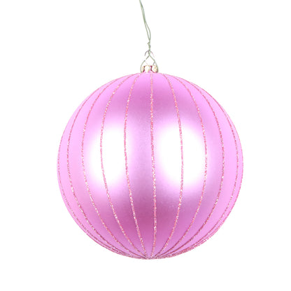 Vickerman 5" Orchid Matte Glitter Ball Christmas Ornament 4 pieces per bag