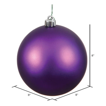 Vickerman 8" Plum Matte Ball Ornament