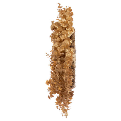 Vickerman 24" Gold Artificial Eucalyptus Glitter Wreath.
