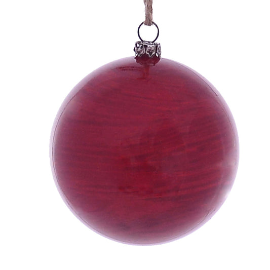 Vickerman 3" Red Wood Grain Ball Ornament. These ornaments are the perfect addition to any holiday decorating project. They features a light wood grain pattern. Includes 6 pieces per pack.