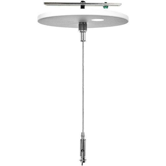 Westgate  Adj. 12Ft 1/16In Single Suspension Canopy Set With Keyhole End Connector, Power Side, Without Cord, Commercial Indoor Lighting, White Finish