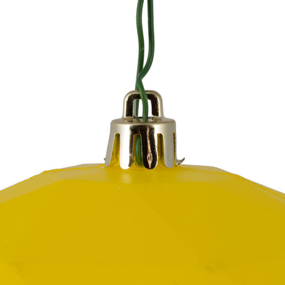 Vickerman 6" Yellow Matte Geometric Ball Ornament 4 per bag