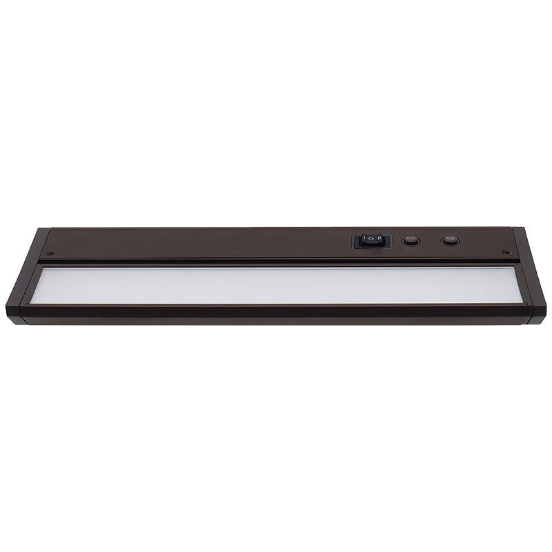 Westgate 12In Adj. Head Under Cab. 3Cct + 9 RGB Modes, Push-Button Control, Cords Incl., Bronze, Undercabinet Lighting, 5W, 275 Lumens, 30K/40K/50K + RGB, Bonze Finish None